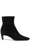 Staud Wally 55 Suede Ankle Boots In Black