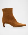 Staud Wally Suede Ankle Boots In Brown