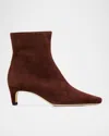 Staud Wally Suede Ankle Boots In Brown