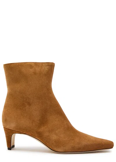 Staud Wally Pointed-toe Ankle Boots In Brown