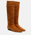 Staud Wally Suede Knee-high Boots In Brown