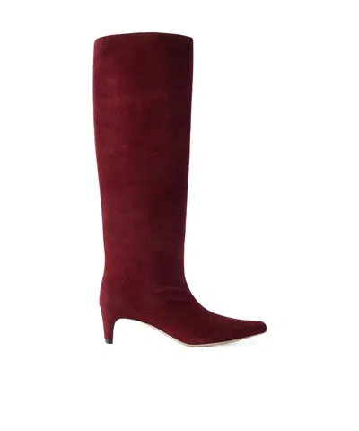 Staud Wally Thigh-high Boots In Burgundy