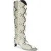 Staud Western Wally Boots White Snake In White