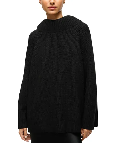 Staud Waverly Mock Neck Sweater In Black