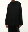 Staud Waverly Mock Neck Sweater In Black