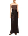 Staud Wayfaring Strapless Evening Gown In Dark Chocolate