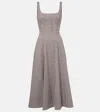 Staud Brown Wells Midi Dress In Multicoloured