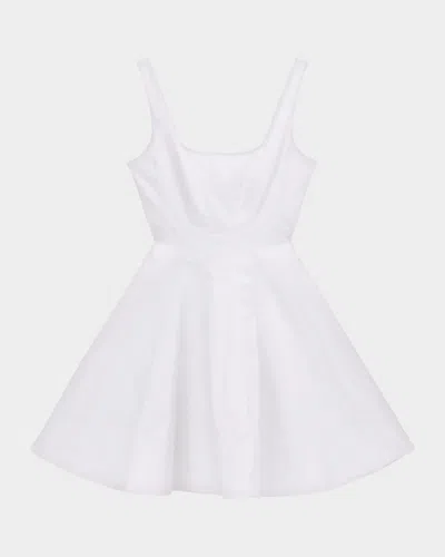 Staud Wells Corset Poplin Mini Dress In White