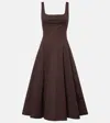 Staud Brown Wells Midi Dress In Brown