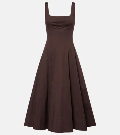 Staud Brown Wells Midi Dress