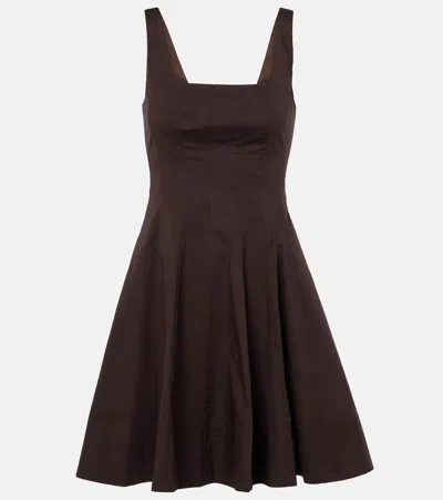 Staud Minikleid Wells Aus Baumwolle In Braun