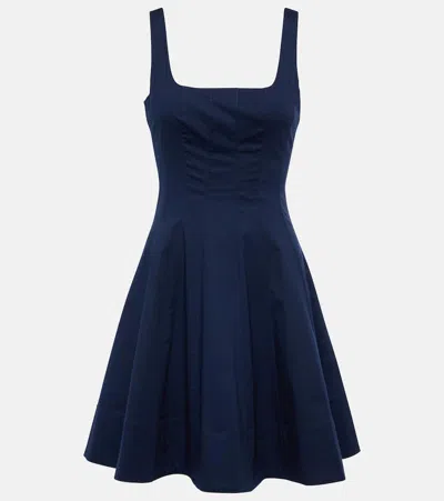 Staud Wells Cotton Poplin Minidress In Blue