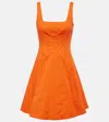 Staud Mini Wells Dress In Orange