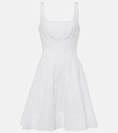 Staud Wells Cotton Poplin Minidress In White