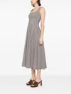 Staud Brown Wells Midi Dress In Brown
