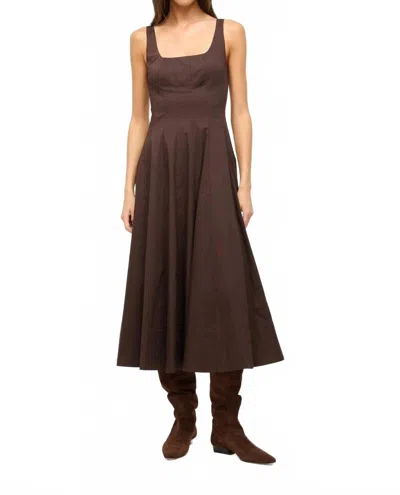 Staud Wells Dress In Earth In Brown