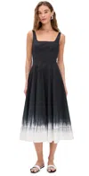 Staud Wells Mini Dress In Onyx Tie Dye In Onyx Ombre