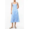 Staud Mini Wells Dress In Blue Rose