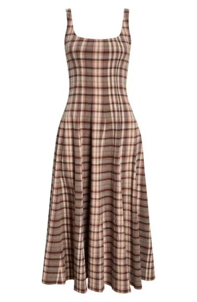 Staud Wells Floral Stitch A-line Midi Sundress In Multi