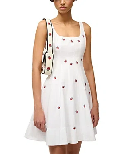 Staud Wells Ladybug Print Dress In White