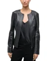 Staud Wells Leather Jacket In Black