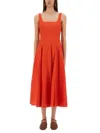 Staud Cotton-blend Wells Midi Dress