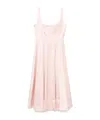 Staud Wells Pleated Satin Midi Dress In Pink