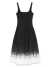 Staud Wells Mini Dress In Onyx Tie Dye In Black