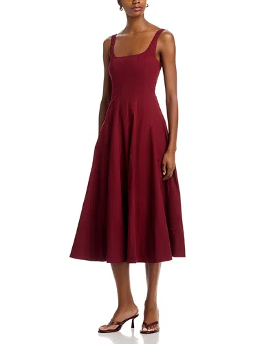 Staud Wells Midi Dress In Red