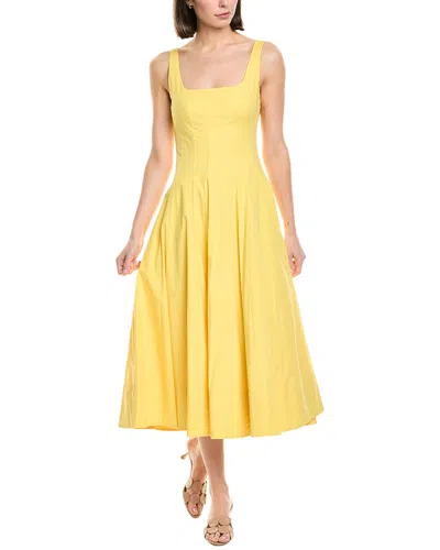Staud Wells Midi Dress In Yellow