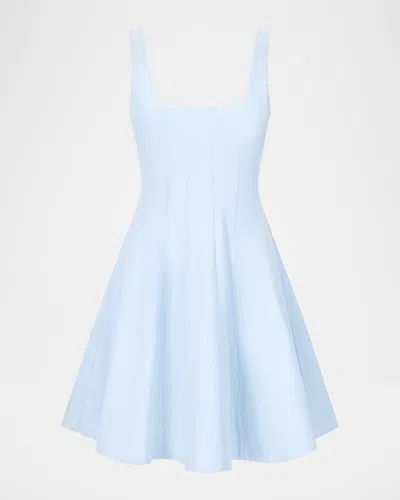 Staud Wells Mini Dress In Blue