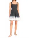 Staud Wells Mini Dress In Onyx Tie Dye In Black