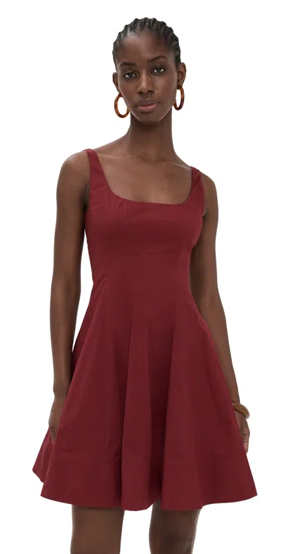Staud Wells Mini Dress Sangria In Brown