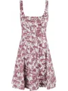 Staud Bordeaux Printed Dress In White