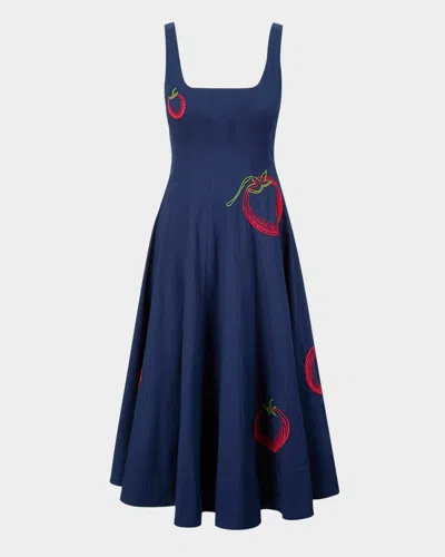 Staud Wells Poplin Midi Dress