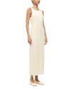 Staud Wentworth Midi Dress In Ivory/navy