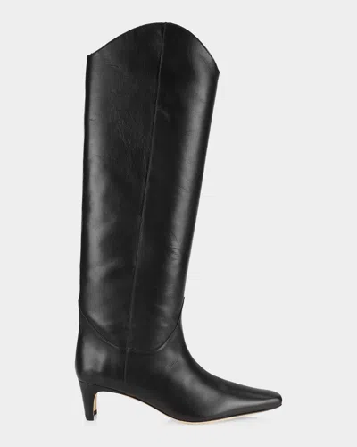 Staud Western Wally 50mm Leather Knee-high Boots In Multi