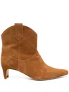 Staud Western Wally Ankle Boots In Tan In Multi