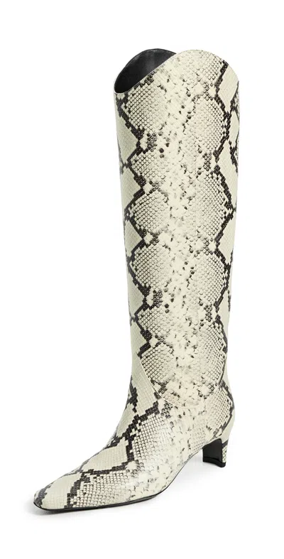 STAUD WESTERN WALLY BOOTS WHITE SNAKE