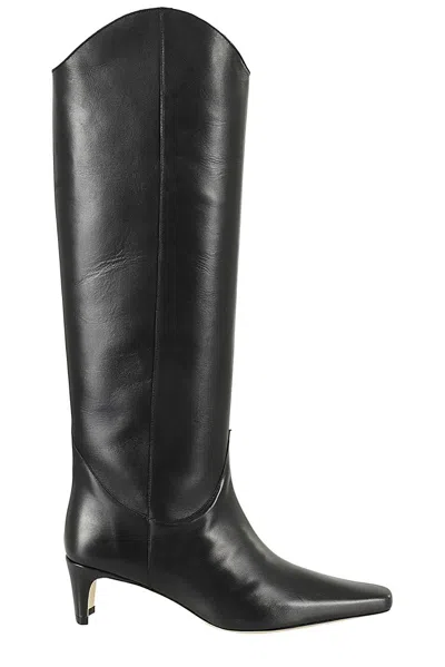 Staud Western Wally Knee-high Boots In Black
