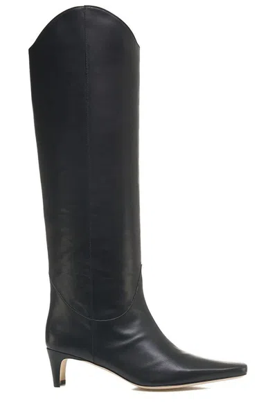 Staud Western Wally Knee-high Boots In Black