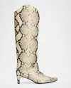 Staud Western Wally Snake-embossed Leather Knee-high Boots In Multi