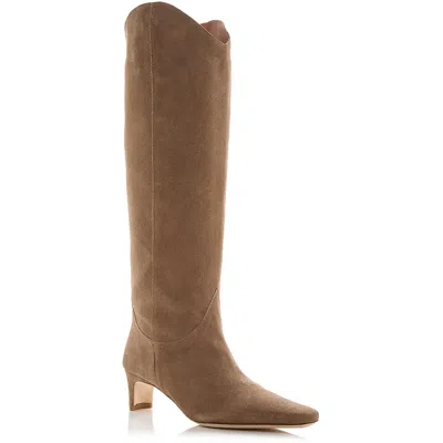 Staud Western Wally Womens Solid Suede Cowboy, Western Boots