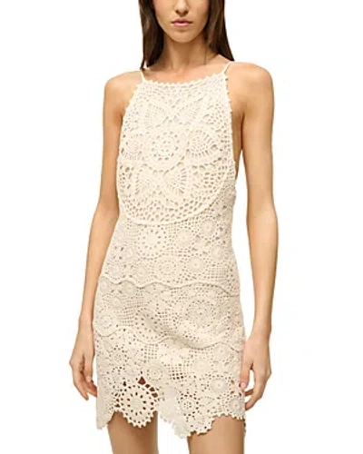 Staud Whimsy Lace Mini Dress In Neutral