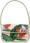 Staud White & Green Tommy Beaded Bag