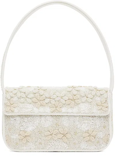 Staud White & Off-white Tommy Beaded Bag In Grpd Garden Party