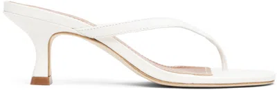 Staud White Freja Kitten Heeled Sandals