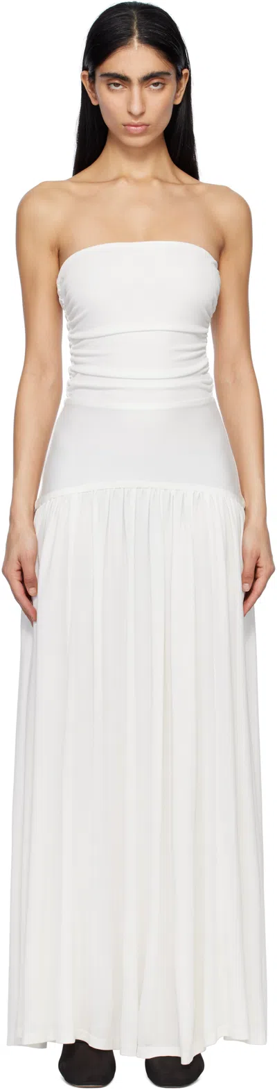 Staud White Mariana Maxi Dress In Ivy Ivory