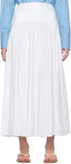 Staud Procida Gathered Broderie Anglaise Cotton Maxi Skirt In White