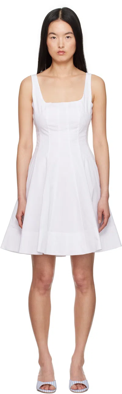 Staud White Wells Minidress In Wht White